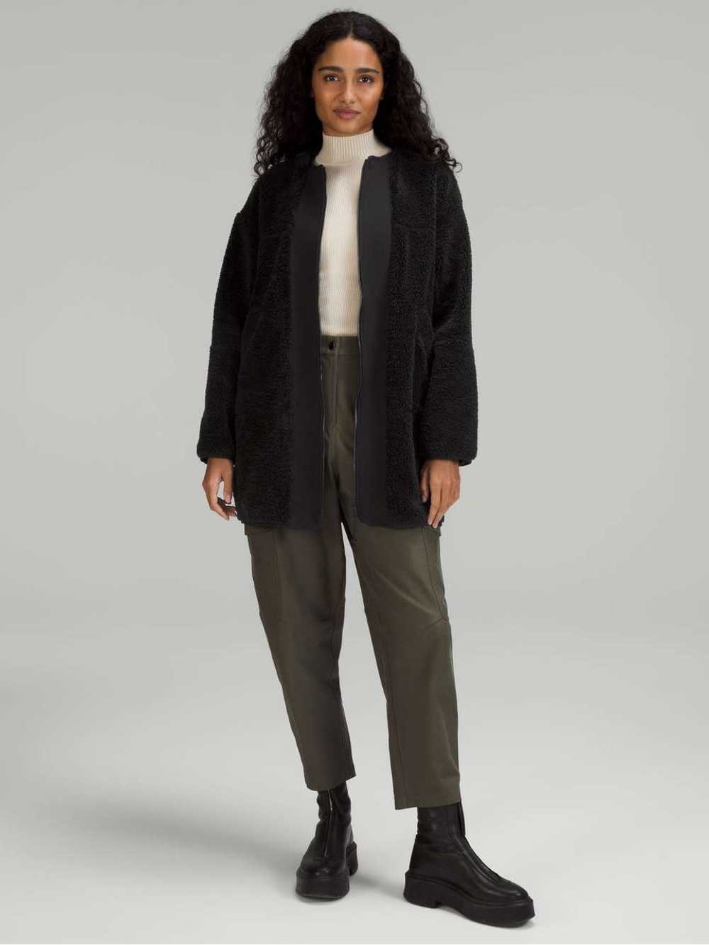 lululemon athletica Black Teddy Open-Front Jacket